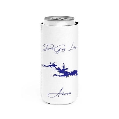 Arkansas  DeGray  Lake  Slim  Can  Koozie  front  position  view  from  front  white.webp