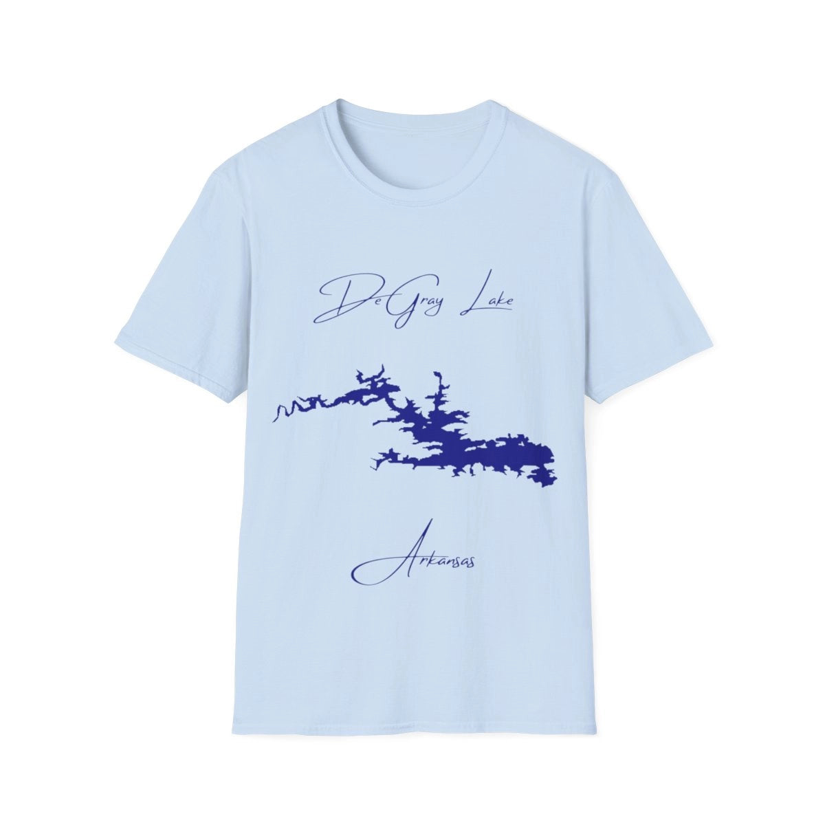 Arkansas  DeGray  Lake  T-shirt  front  position  view  from  front  light  blue.webp