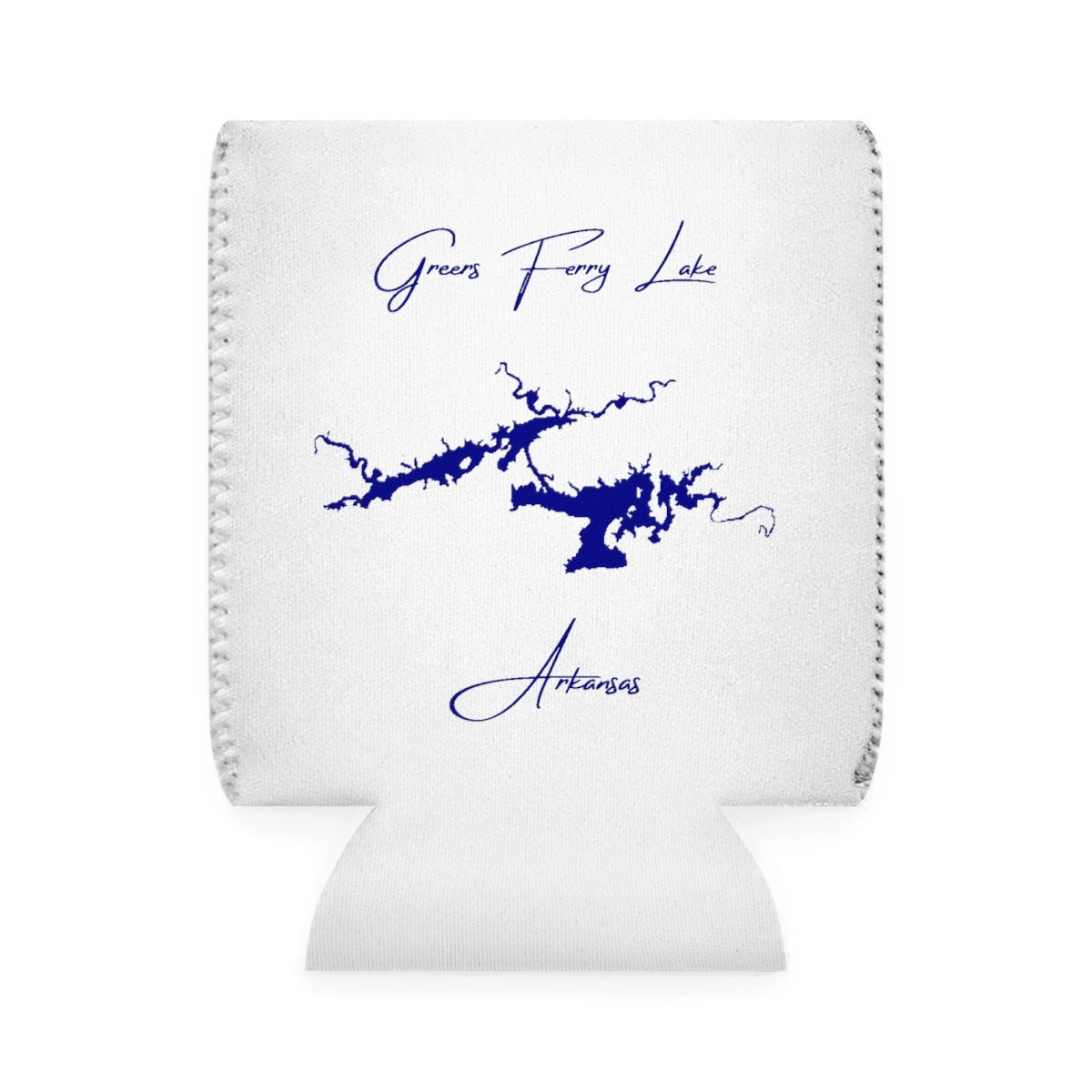Arkansas  Greers  Ferry  Lake  Can  Koozie  front  position  view  from  front-1  white.webp