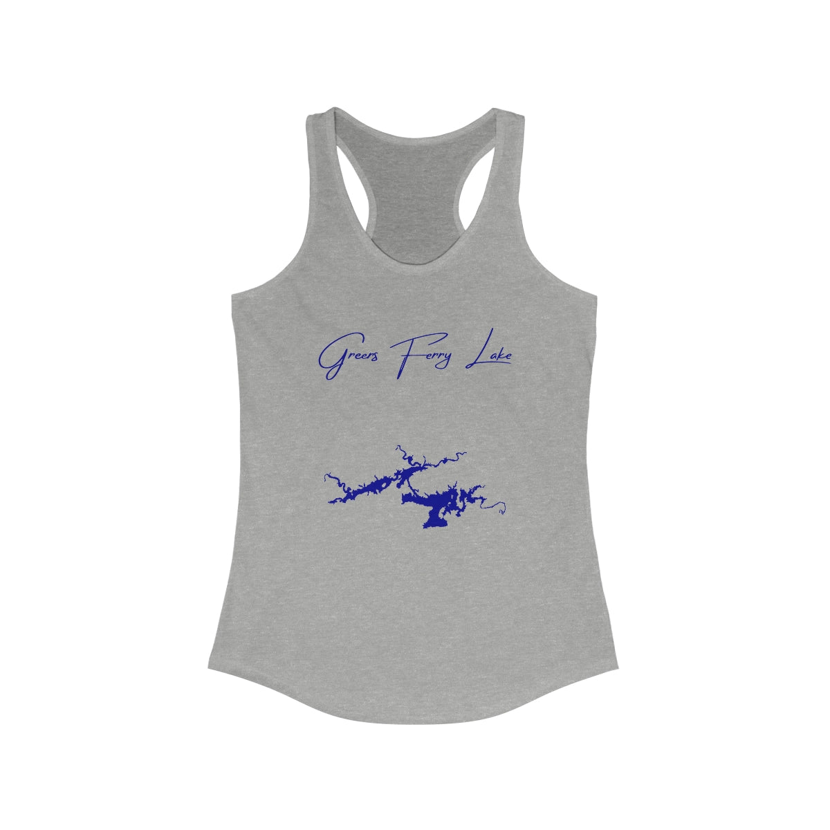 Arkansas  Greers  Ferry  Lake  Racerback-Tank  front  position  view  from  front  heather  grey.webp