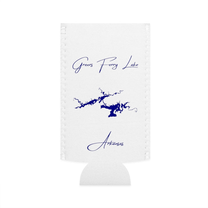 Arkansas  Greers  Ferry  Lake  Slim  Can  Koozie  front  position  view  from  flat-front  white.webp