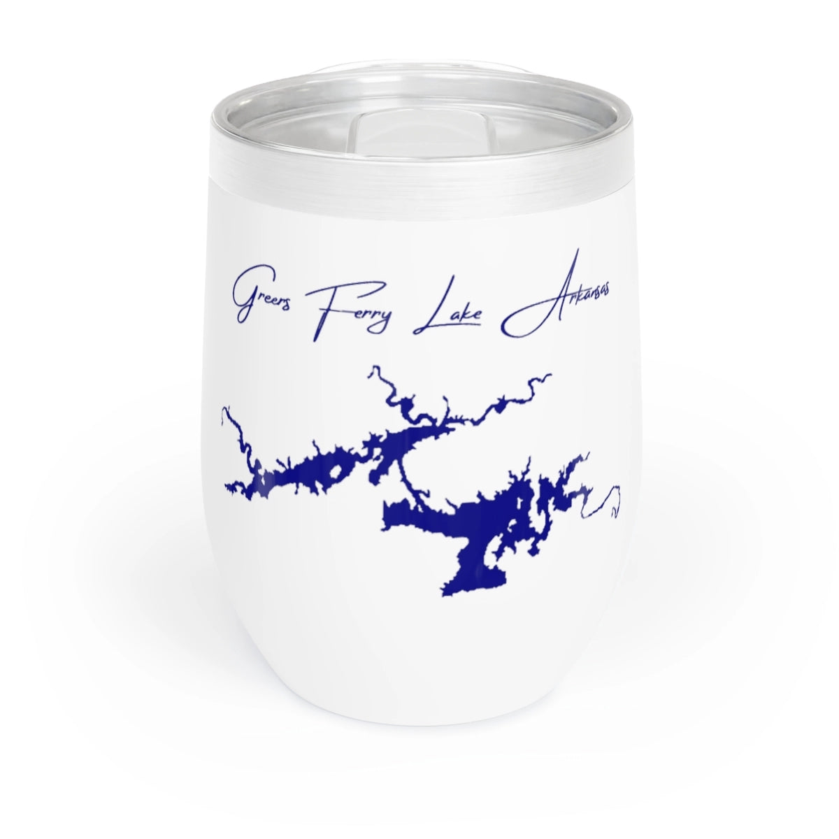 Arkansas  Greers  Ferry  Lake  Wine  Tumbler  front  position  view  from  front  white.webp