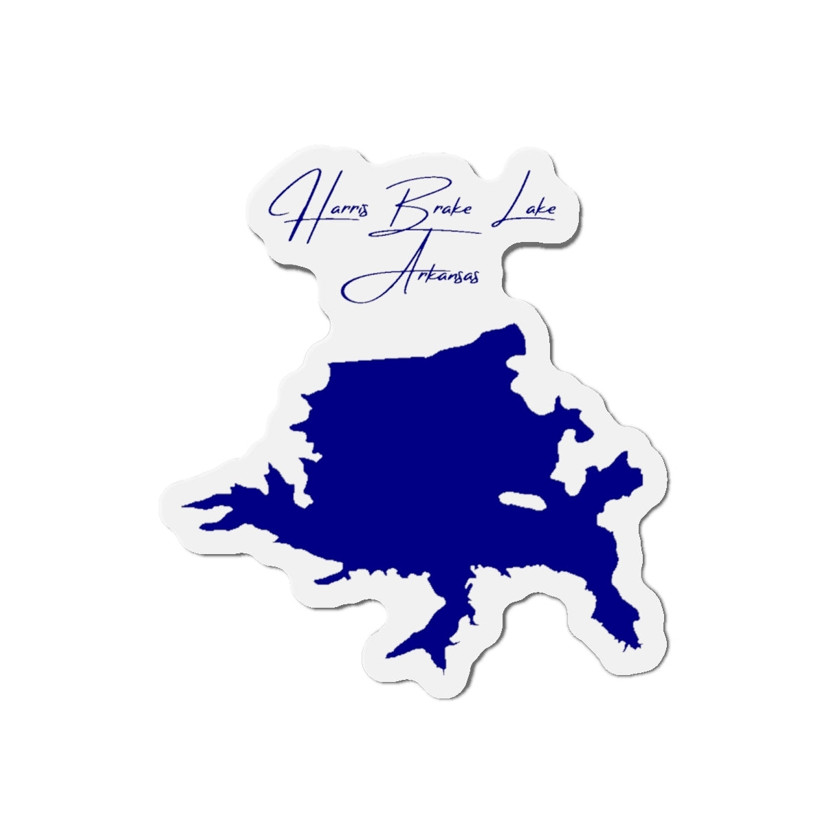 Arkansas  Harris  Brake  Lake  Die  Cut  Magnet  front  position  view  from  front  4  x  4.webp