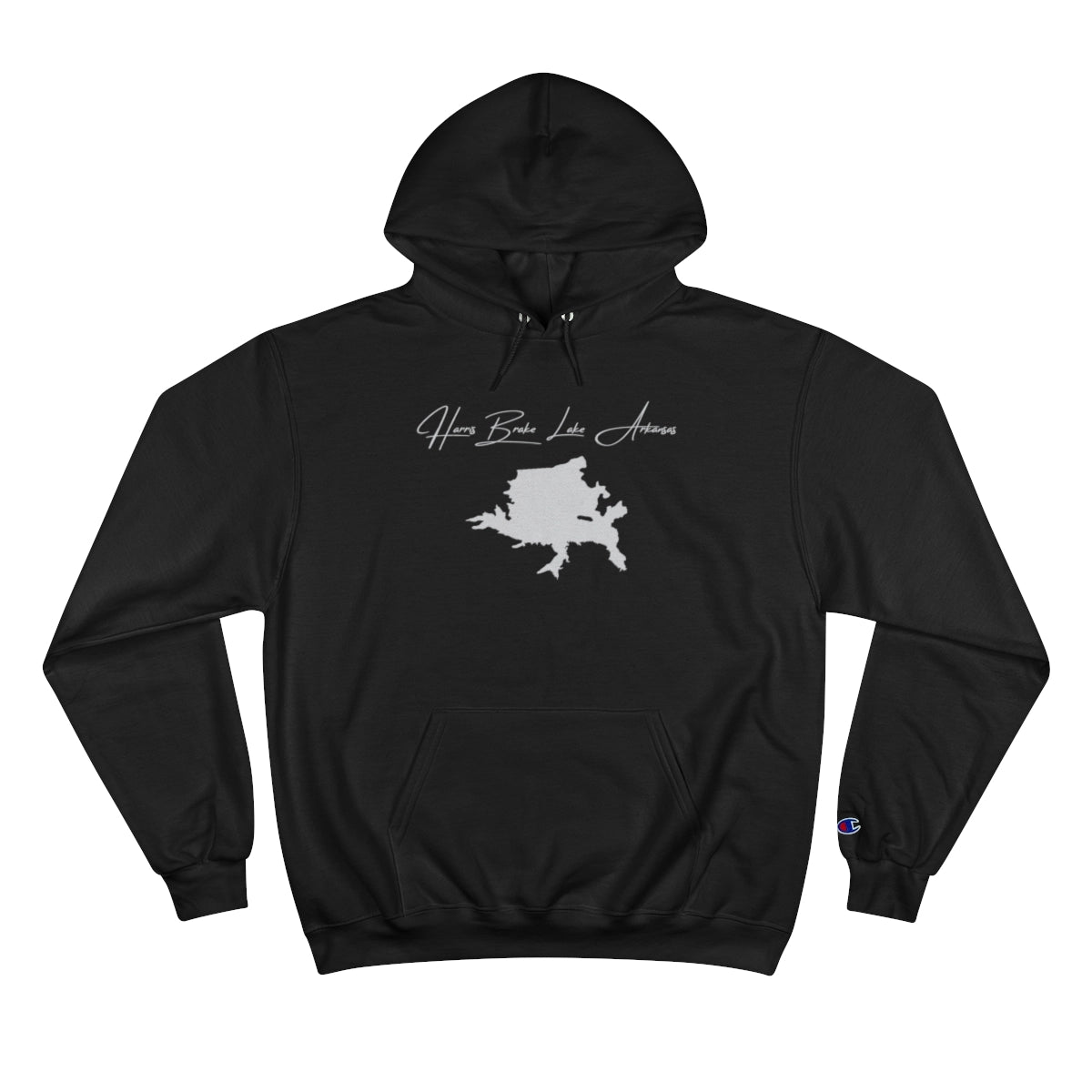Arkansas  Harris  Brake  Lake  Hoodie  front  position  view  from  front  black.webp