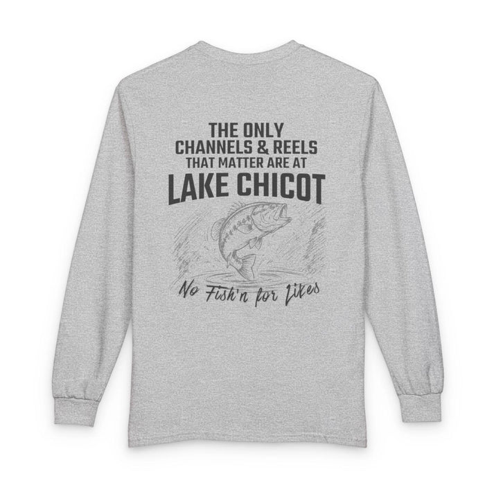 Arkansas  Lake  Chicot  Long  Sleeve  Fishing  T-shirt  back  position  view  from  back  sport  grey.webp
