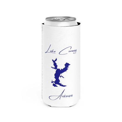 Arkansas  Lake  Conway  Slim  Can  Koozie  front  position  view  from  front  white.webp