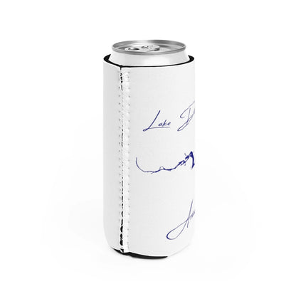 Arkansas  Lake  Dardanelle  Slim  Can  Koozie  all  position  view  from  right  white.webp