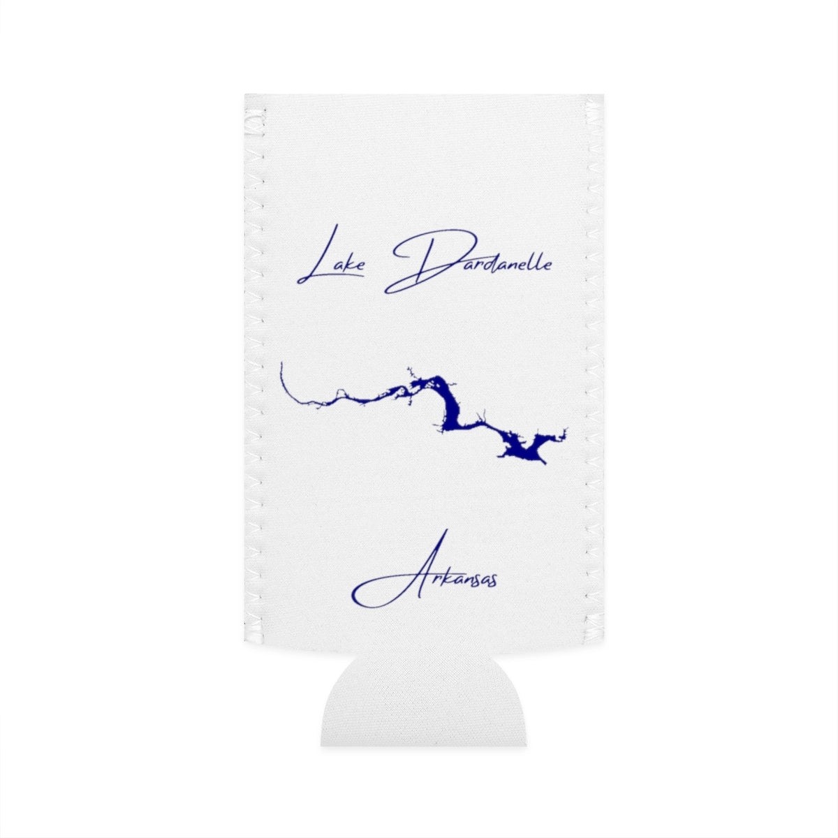 Arkansas  Lake  Dardanelle  Slim  Can  Koozie  front  position  view  from  flat-front  white.webp