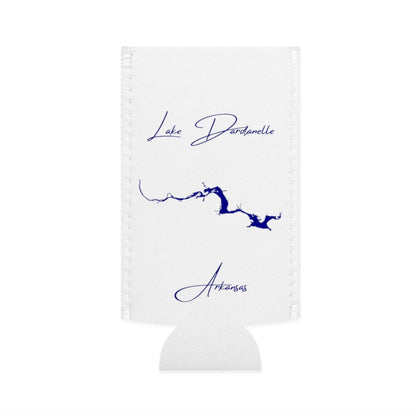 Arkansas  Lake  Dardanelle  Slim  Can  Koozie  front  position  view  from  flat-front  white.webp
