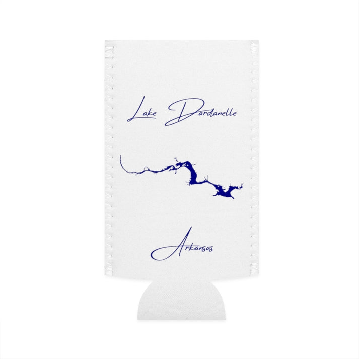 Arkansas  Lake  Dardanelle  Slim  Can  Koozie  front  position  view  from  flat-front  white.webp