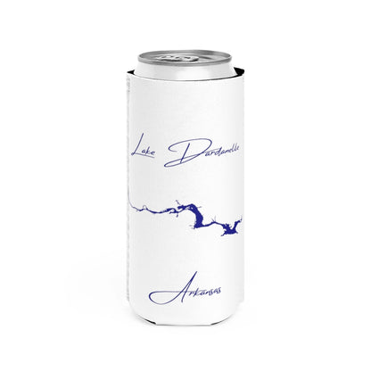 Arkansas  Lake  Dardanelle  Slim  Can  Koozie  front  position  view  from  front  white.webp