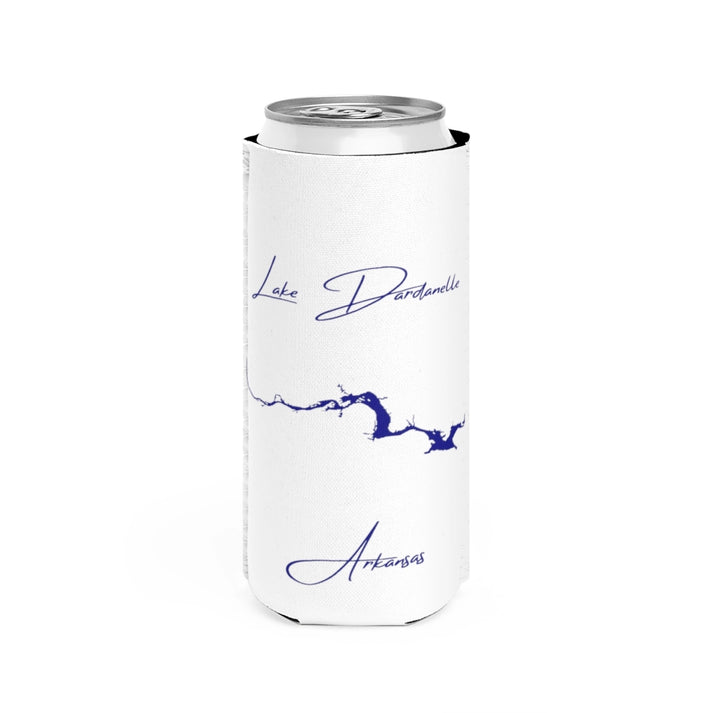 Arkansas  Lake  Dardanelle  Slim  Can  Koozie  front  position  view  from  front  white.webp