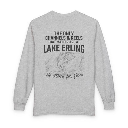 Arkansas  Lake  Erling  Long  Sleeve  Fishing  T-shirt  back  position  view  from  back  sport  grey.webp