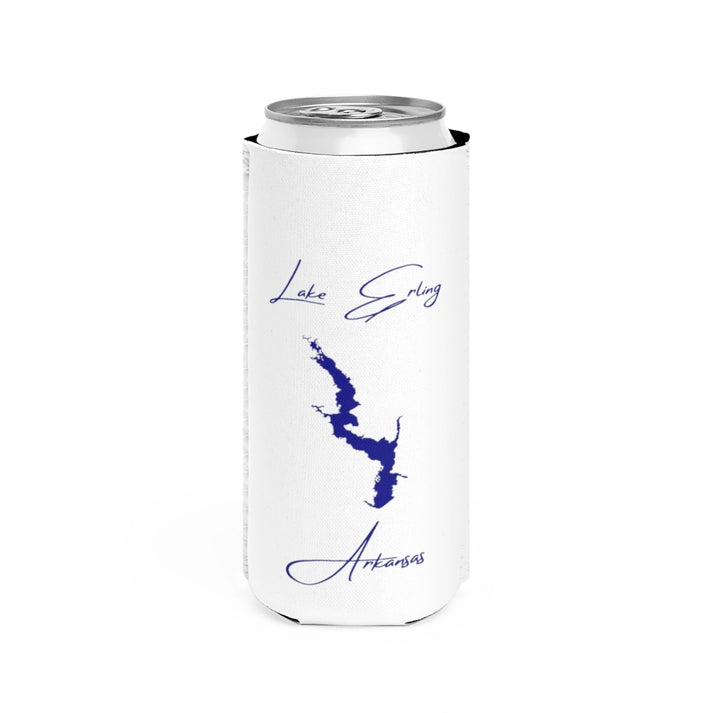Arkansas  Lake  Erling  Slim  Can  Koozie  front  position  view  from  front  white.webp