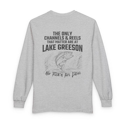 Arkansas  Lake  Greeson  Long  Sleeve  Fishing  T-shirt  back  position  view  from  back  sport  grey.webp