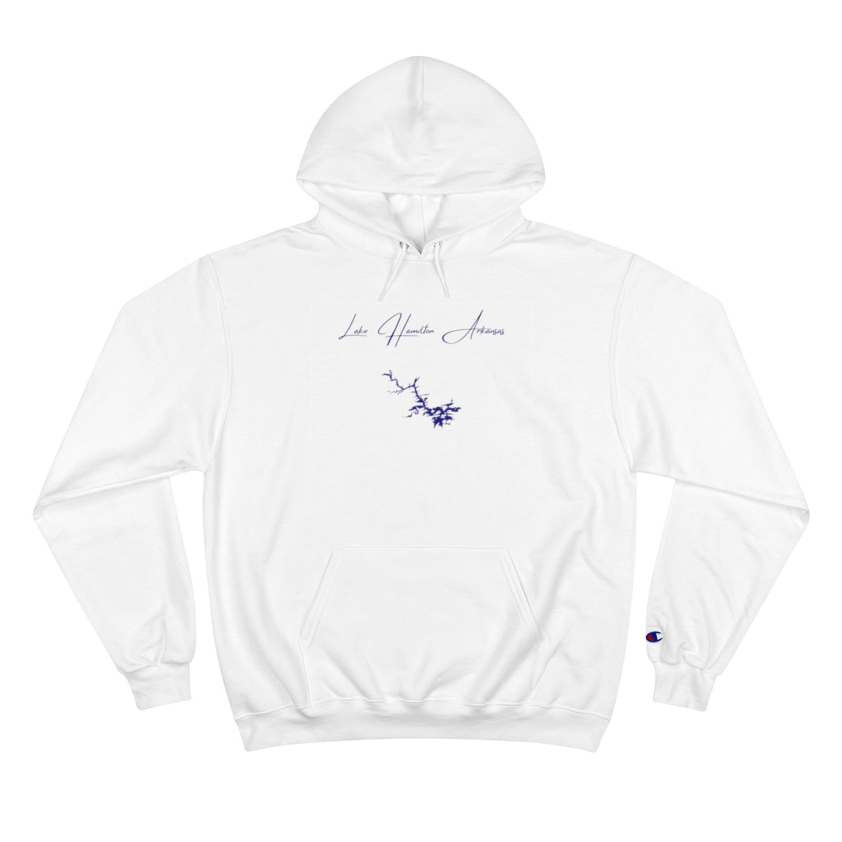 Arkansas  Lake  Hamilton  Hoodie  front  position  view  from  front  white.webp