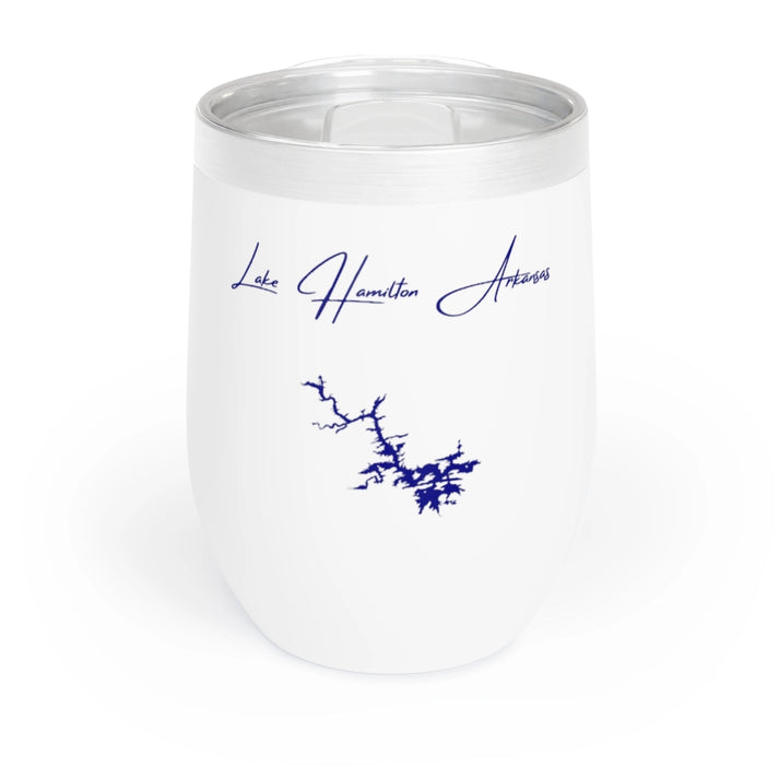 Arkansas  Lake  Hamilton  Wine  Tumbler  front  position  view  from  front  white.webp