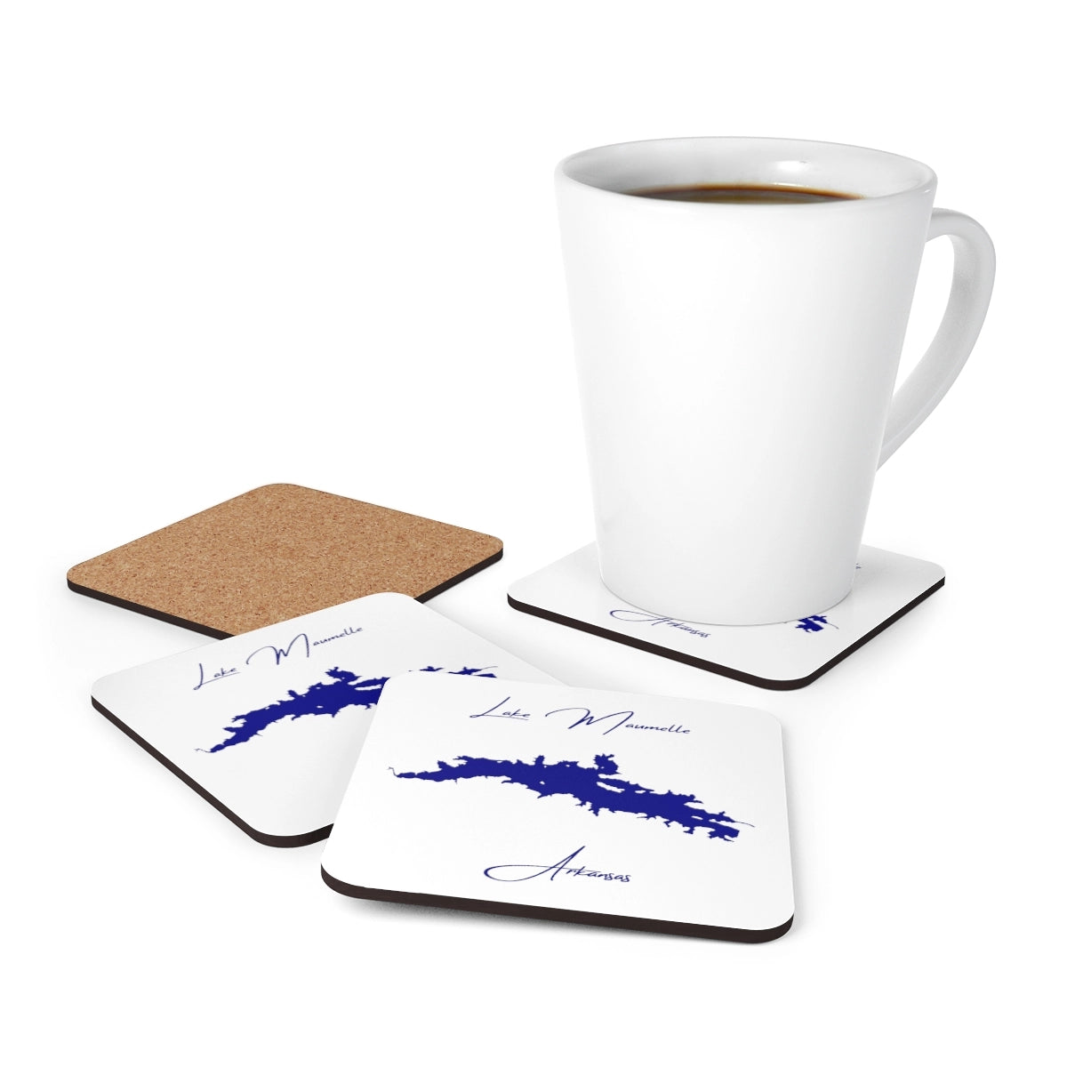 Arkansas  Lake  Maumelle  Coaster  Set  front  position  view  from  context-1  3.75  x  3.75.webp