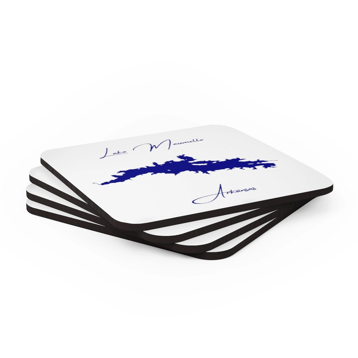 Arkansas  Lake  Maumelle  Coaster  Set  front  position  view  from  stacked  3.75  x  3.75.webp