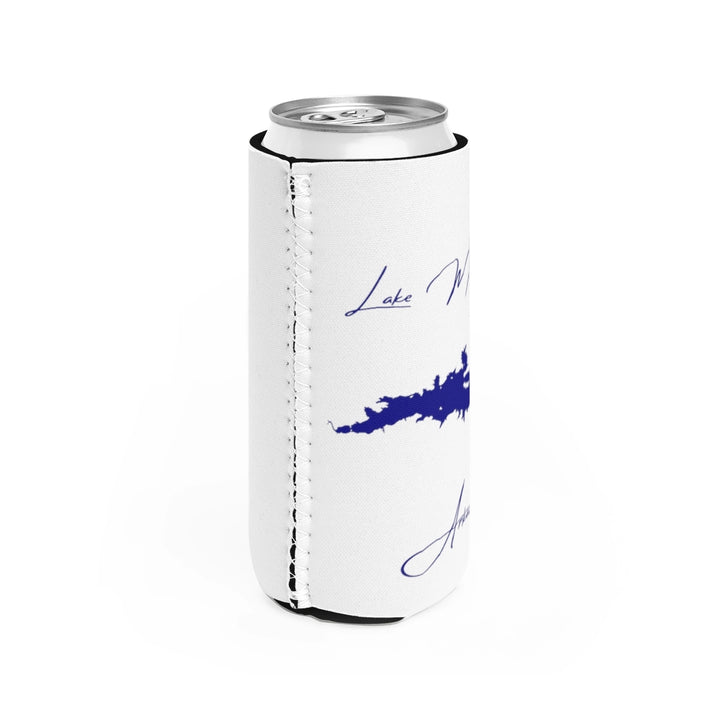 Arkansas  Lake  Maumelle  Slim  Can  Koozie  all  position  view  from  right  white.webp