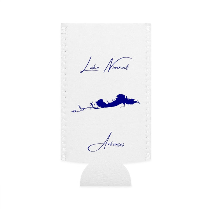 Arkansas  Lake  Nimrod  Slim  Can  Koozie  front  position  view  from  flat-front  white.webp