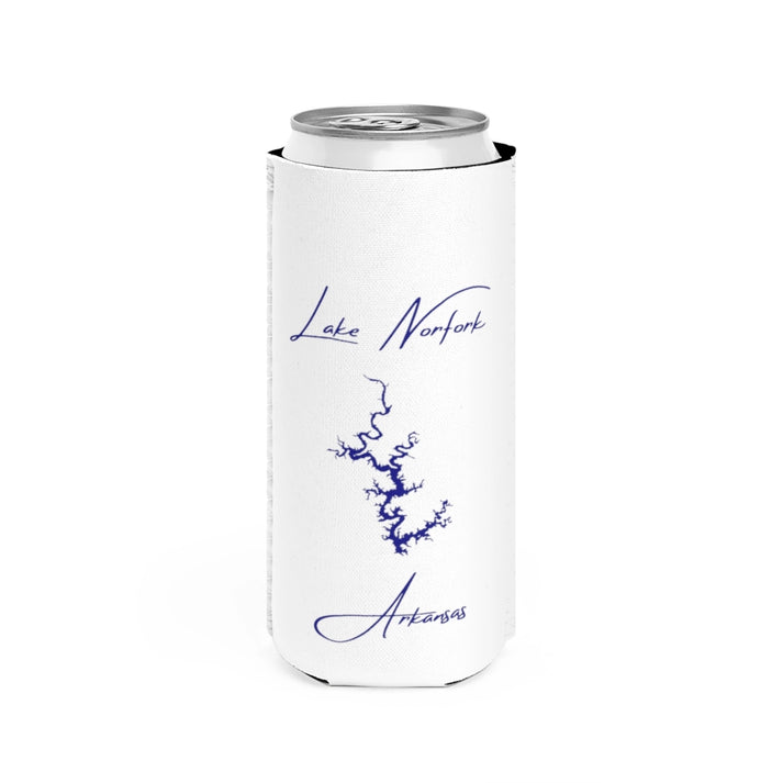Arkansas  Lake  Norfork  Slim  Can  Koozie  front  position  view  from  front  white.webp