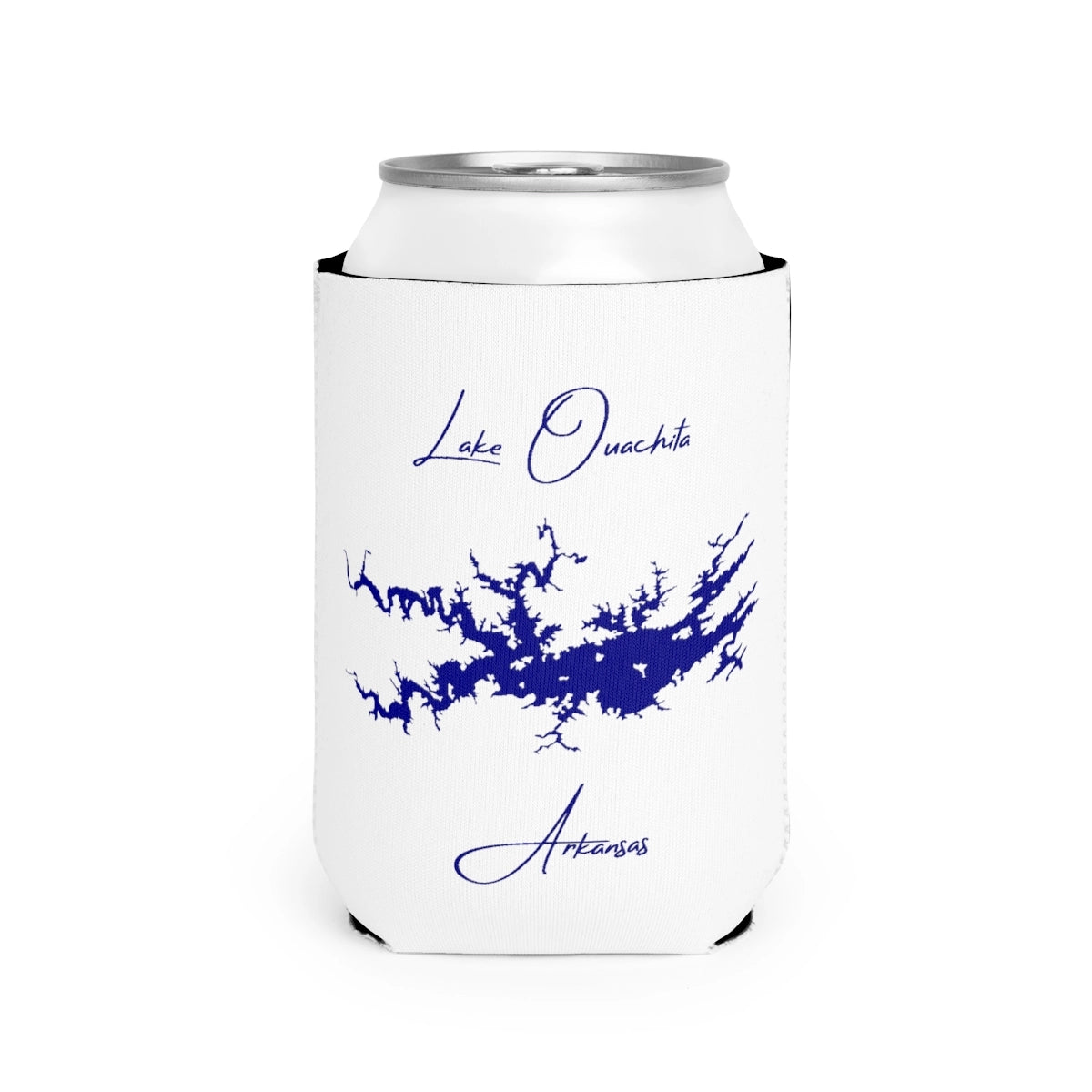 Arkansas  Lake  Ouachita  Can  Koozie  front  position  view  from  front-2  white.webp