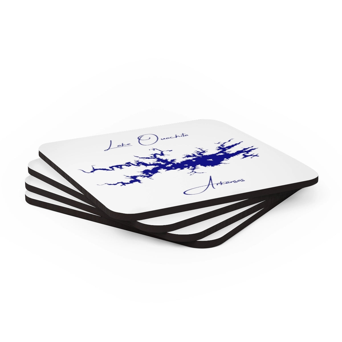 Arkansas  Lake  Ouachita  Coaster  Set  front  position  view  from  stacked  3.75  x  3.75.webp