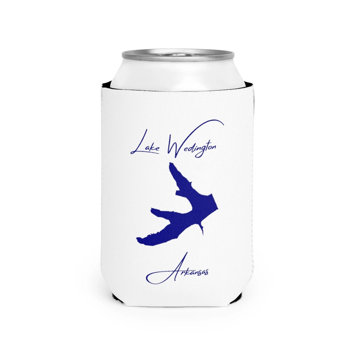 Arkansas  Lake  Wedington  Can  Koozie  front  position  view  from  front-2  white.webp