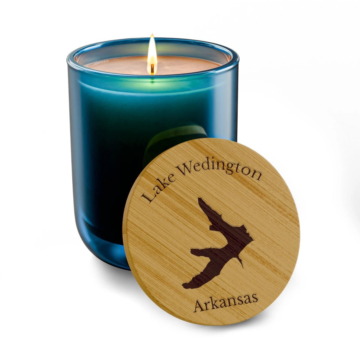 Arkansas  Lake  Wedington  Engraved  Candle  other  position  view  from  front  deep  pacific.webp