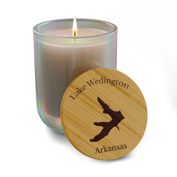 Arkansas  Lake  Wedington  Engraved  Candle  other  position  view  from  front  opal  iris.webp