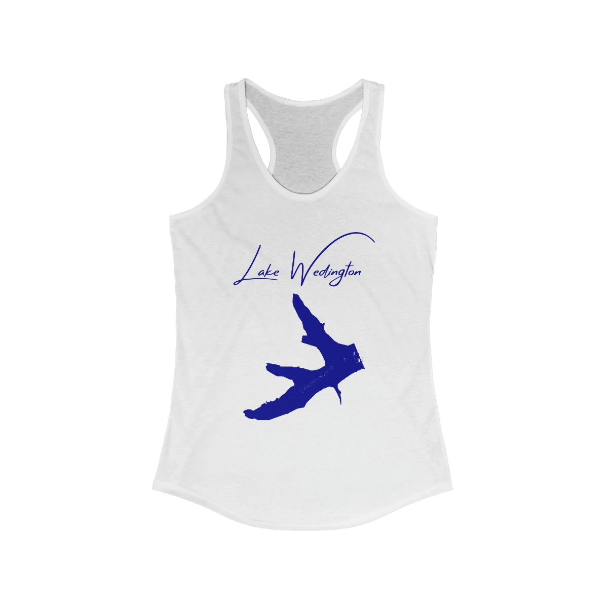 Arkansas  Lake  Wedington  Racerback-Tank  front  position  view  from  front  solid  white.webp