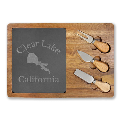 California  Clear  Lake  Engraved  Charcuterie  Board  other  position  view  from  front  13  3  4  x  9  3  4.webp