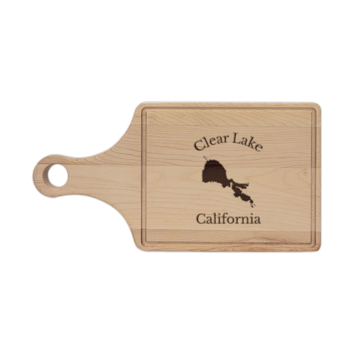 California  Clear  Lake  Engraved  Cutting  Board  front  position  view  from  front  maple.webp