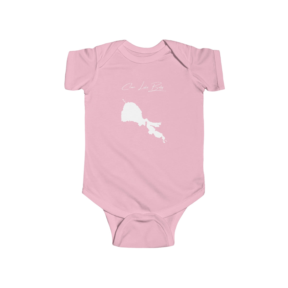 California  Clear  Lake  Onesie  front  position  view  from  front  pink.webp