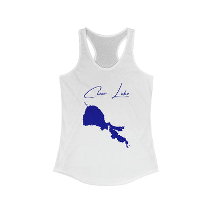 California  Clear  Lake  Racerback-Tank  front  position  view  from  front  solid  white.webp