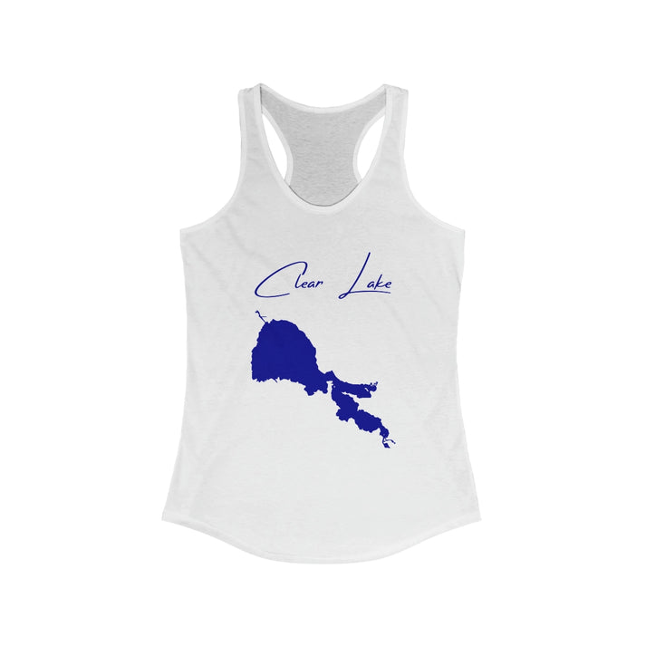 California  Clear  Lake  Racerback-Tank  front  position  view  from  front  solid  white.webp