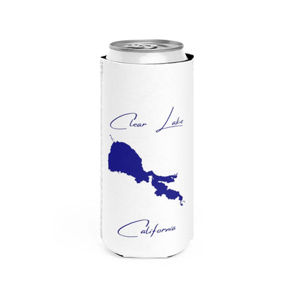 California  Clear  Lake  Slim  Can  Koozie  front  position  view  from  front  white.webp