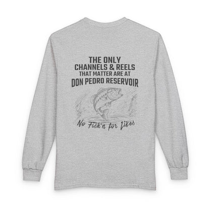 California  Don  Pedro  Reservoir  Long  Sleeve  Fishing  T-shirt  back  position  view  from  back  sport  grey.webp