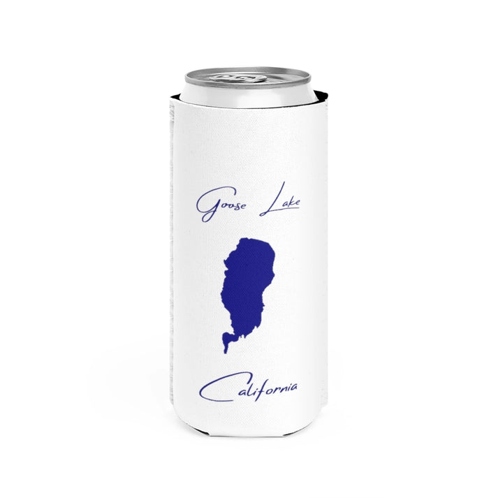 California  Goose  Lake  Slim  Can  Koozie  front  position  view  from  front  white.webp
