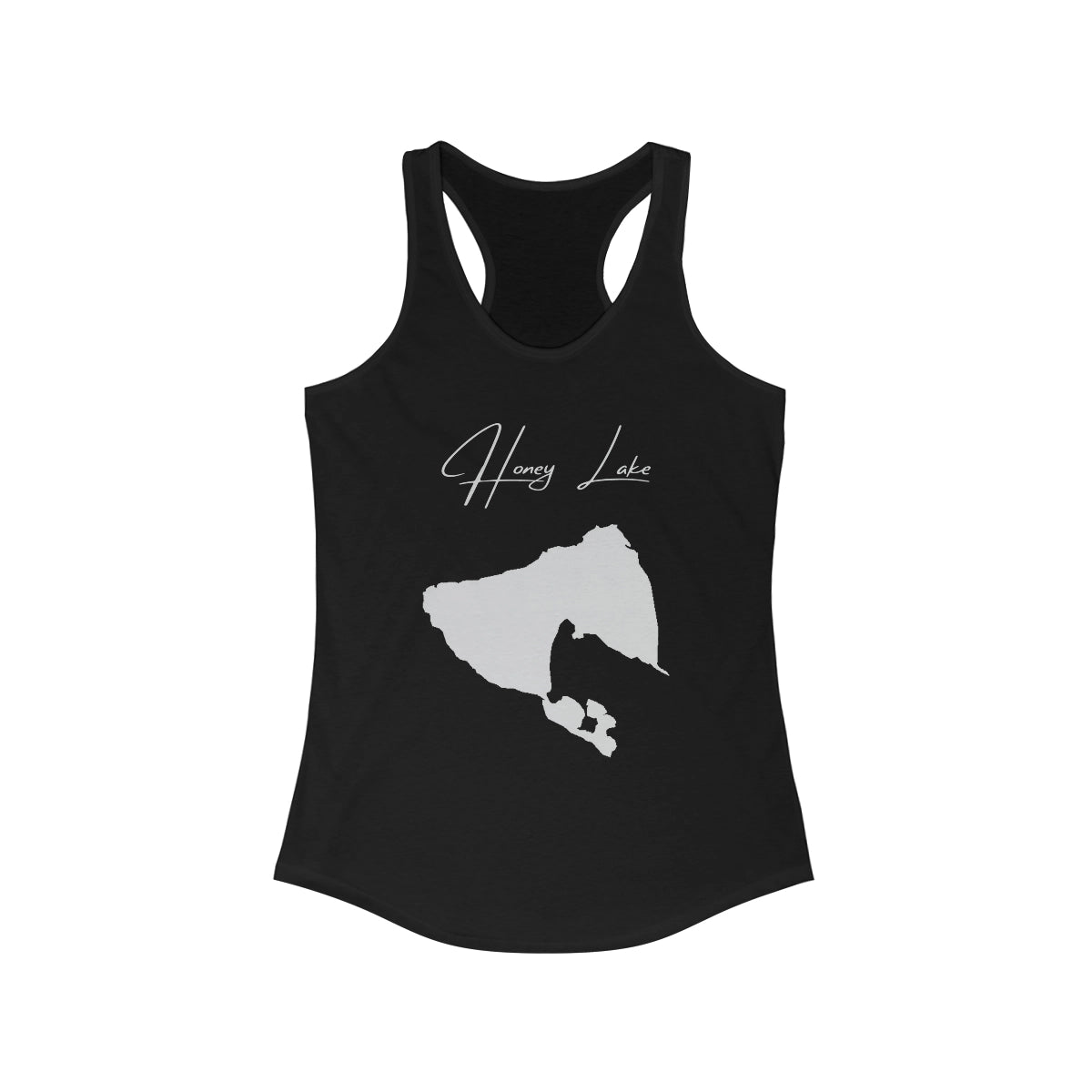 California  Honey  Lake  Racerback-Tank  front  position  view  from  front  solid  black.webp