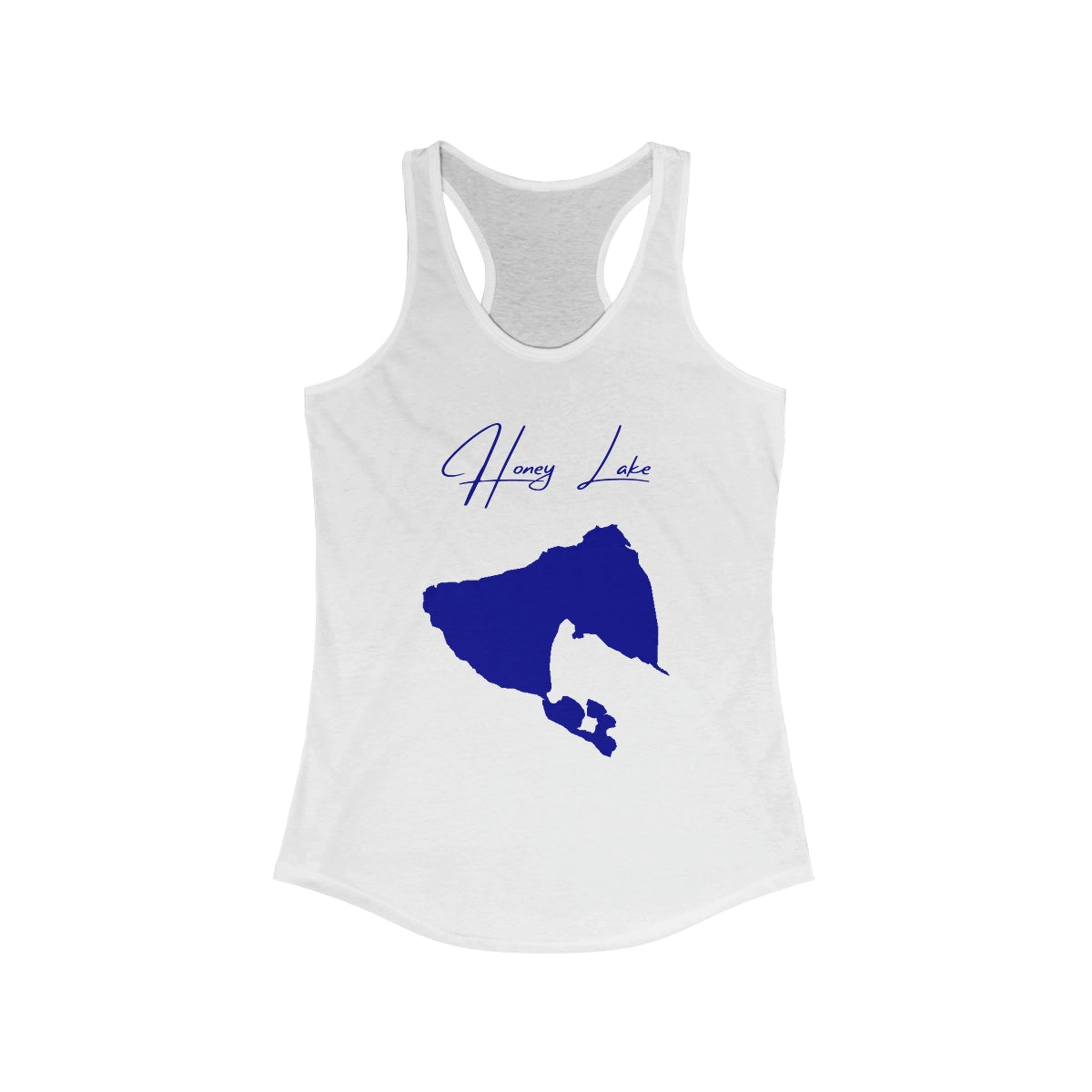 California  Honey  Lake  Racerback-Tank  front  position  view  from  front  solid  white.webp