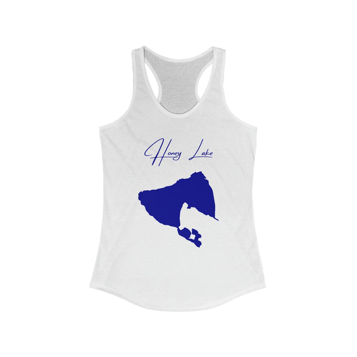 California  Honey  Lake  Racerback-Tank  front  position  view  from  front  solid  white.webp