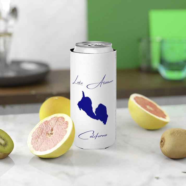 California  Lake  Almanor  Slim  Can  Koozie  front  position  view  from  context-2  white.webp