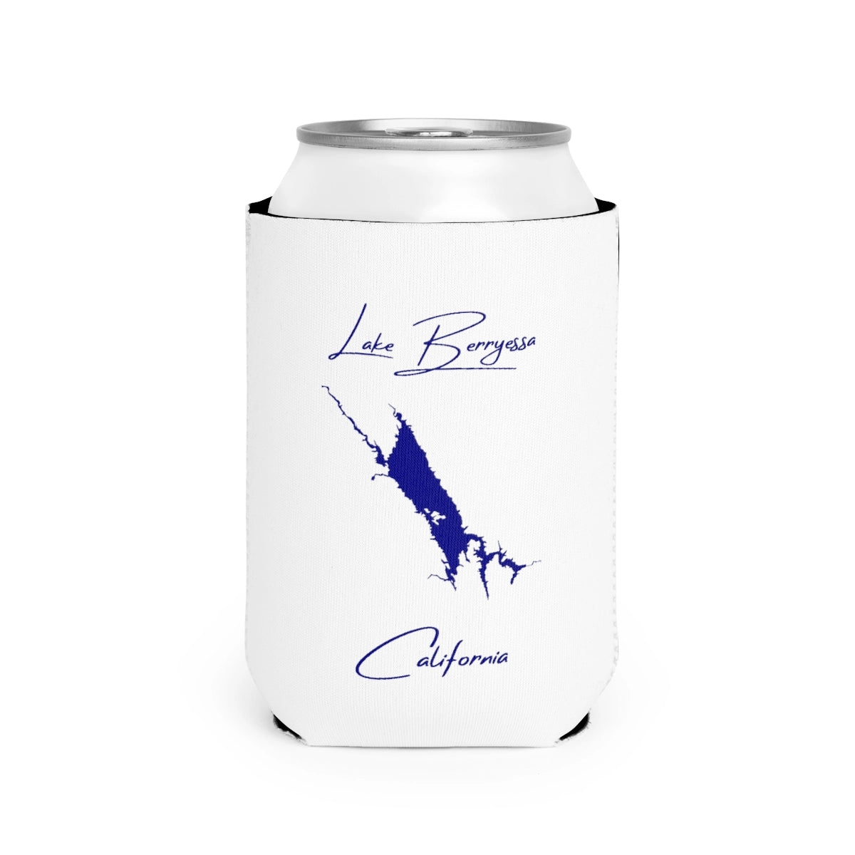 California  Lake  Berryessa  Can  Koozie  front  position  view  from  front-2  white.webp