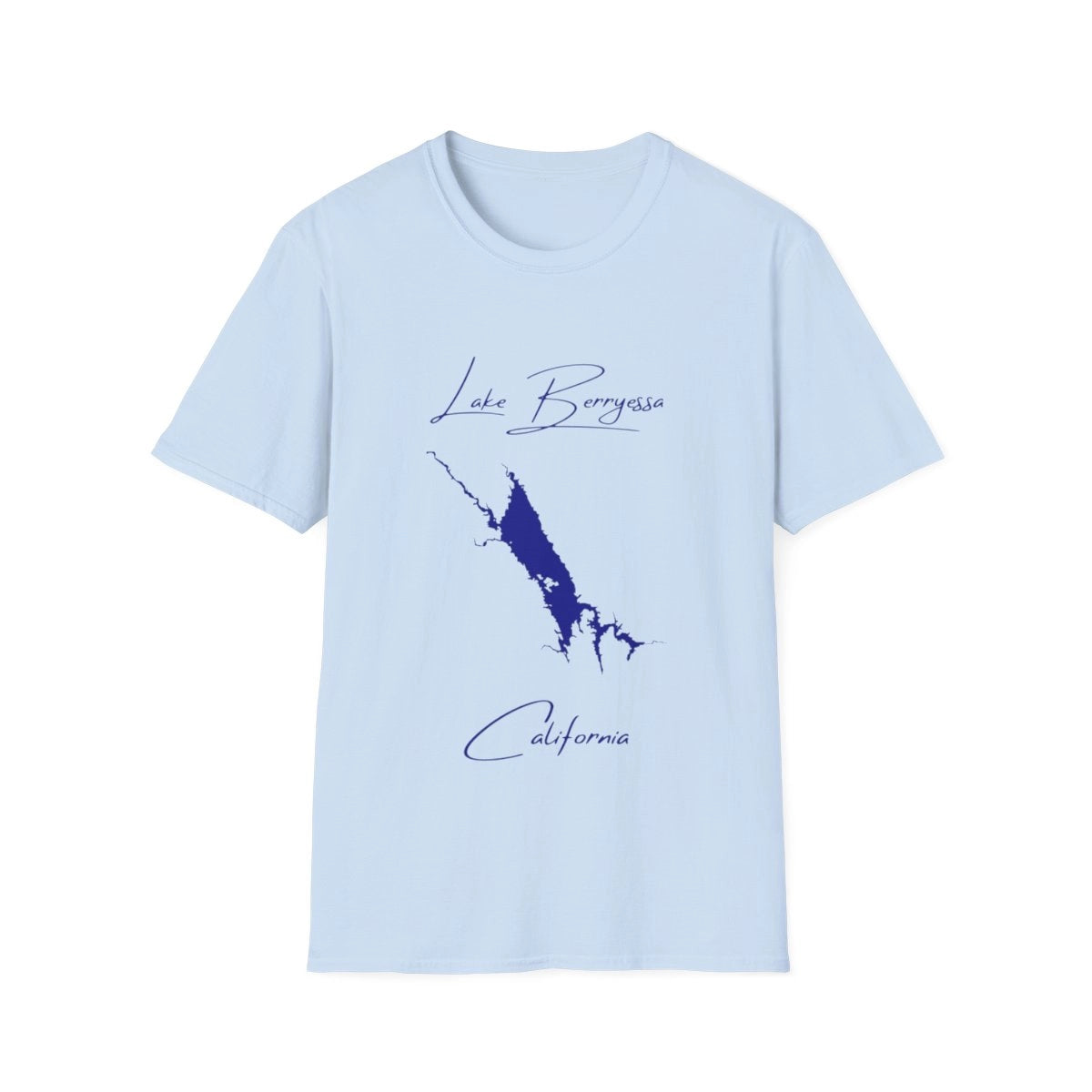 California  Lake  Berryessa  T-shirt  front  position  view  from  front  light  blue.webp