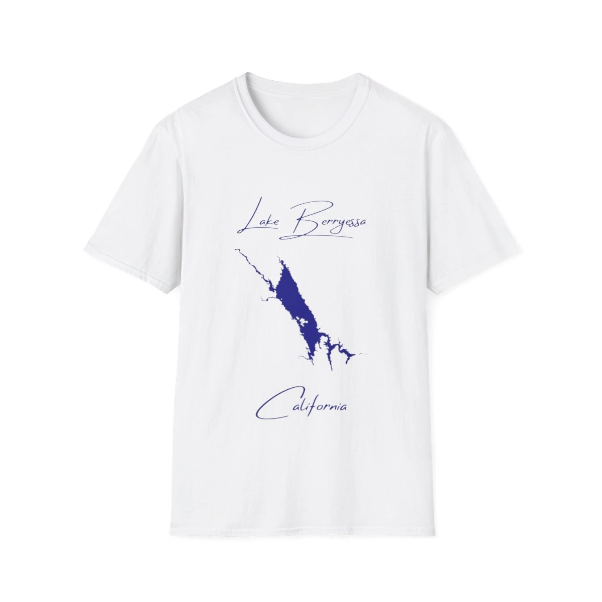 California  Lake  Berryessa  T-shirt  front  position  view  from  front  white.webp
