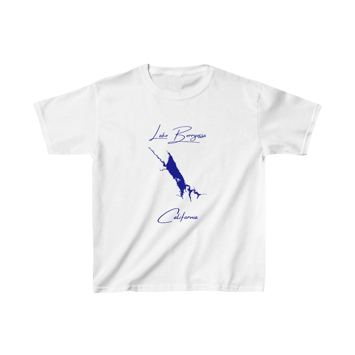 California  Lake  Berryessa  Youth  T-shirt  front  position  view  from  front  white.webp