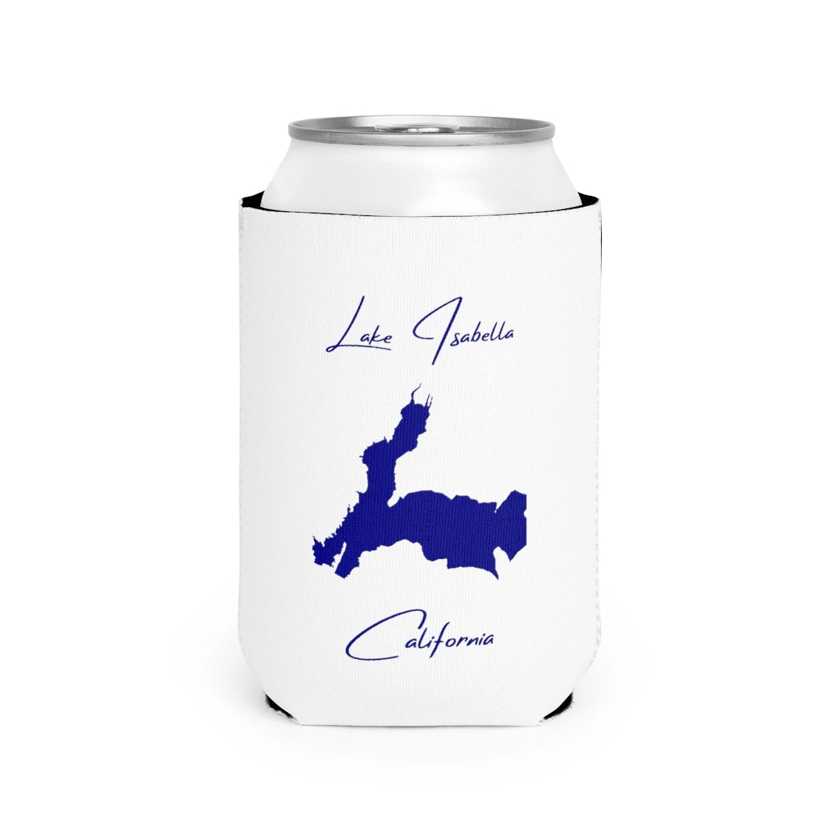 California  Lake  Isabella  Can  Koozie  front  position  view  from  front-2  white.webp