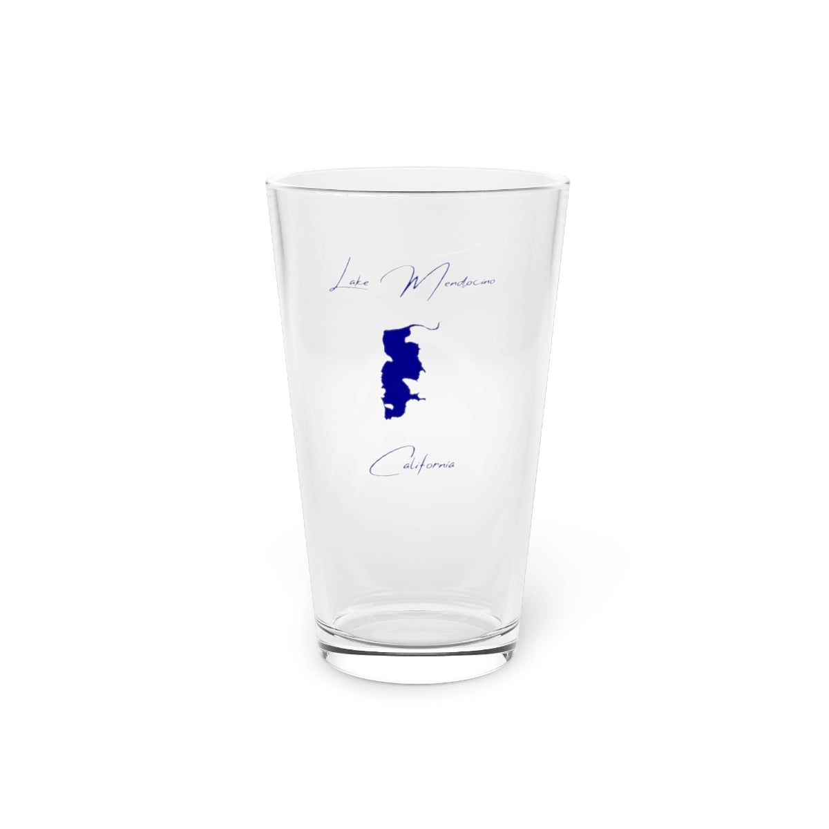 California  Lake  Mendocino  16oz  Pint  Glass  front  position  view  from  front  16oz.webp